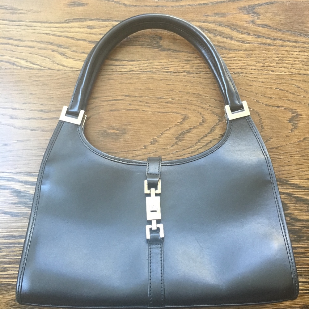 Gucci small black leather handbag